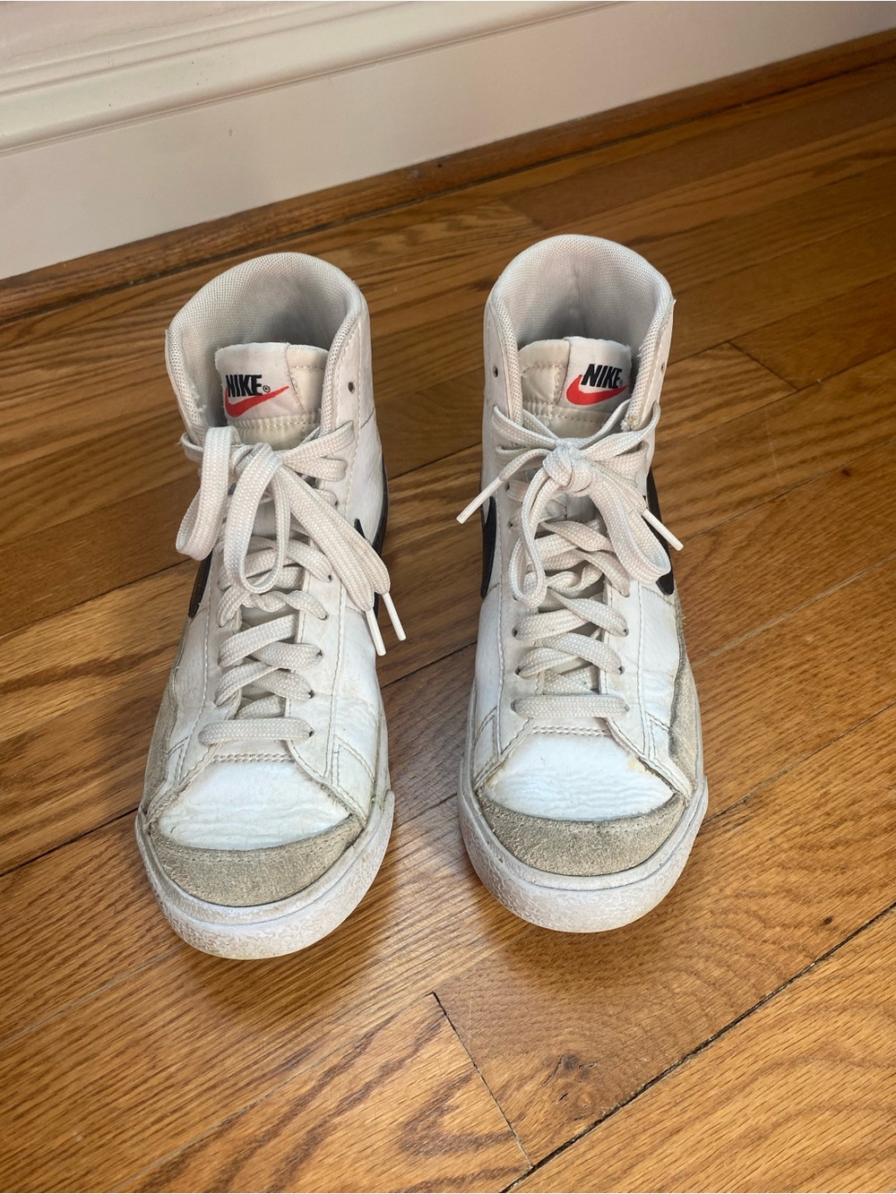 Nike White Blazer 77 High-Top Sneakers, Size 4 Youth